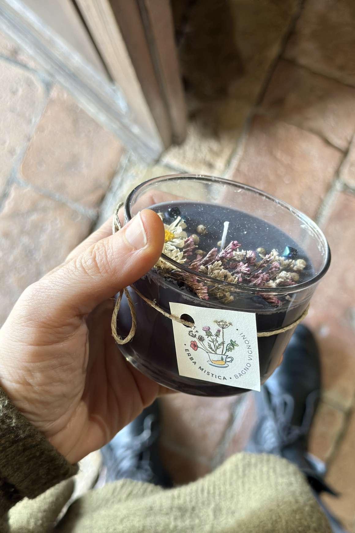 Candela bicc basso NERA ERBA MISTICA | Acquista Online Erba Mistica