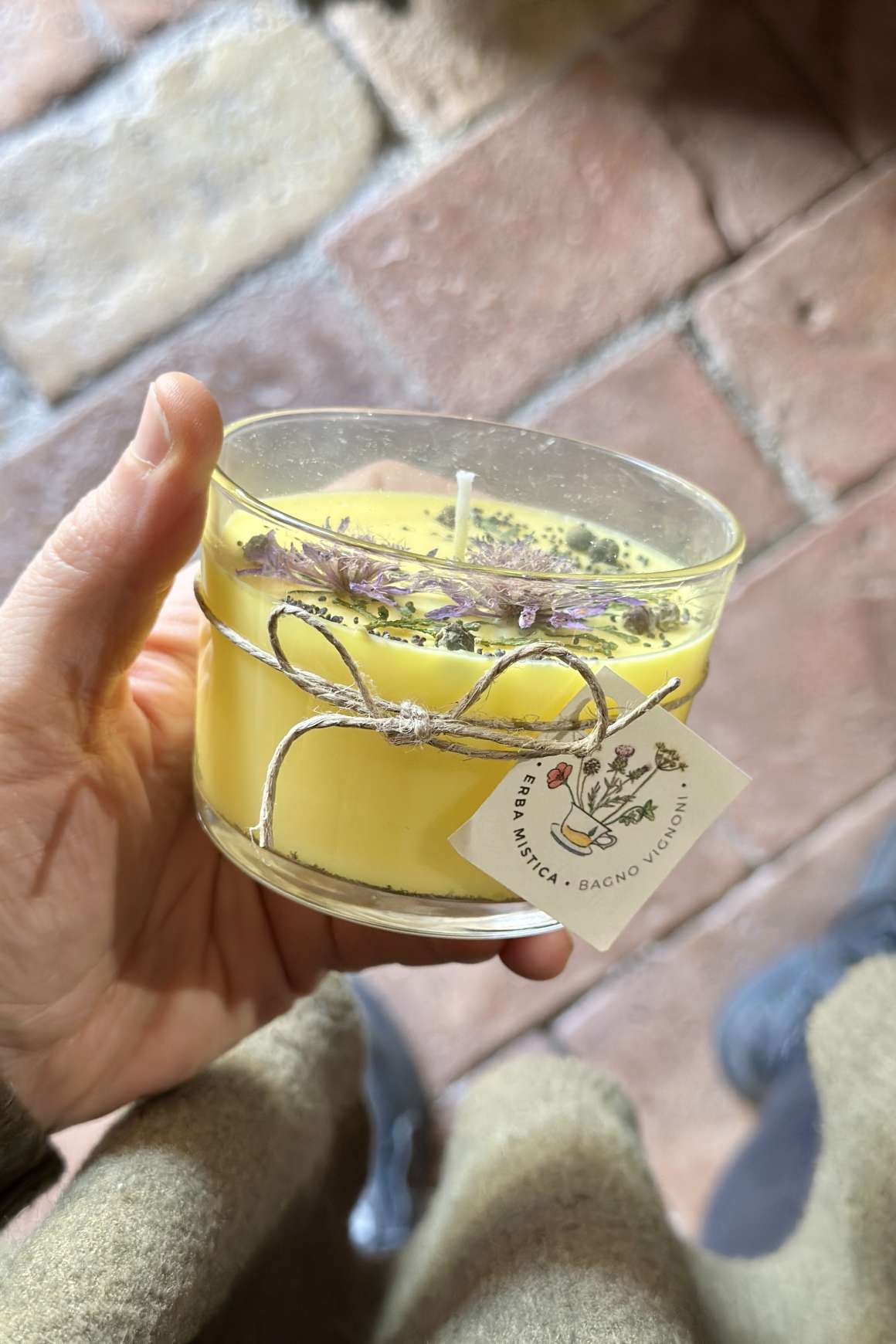 Candela bicc basso GIALLO ERBA MISTICA | Acquista Online Erba Mistica