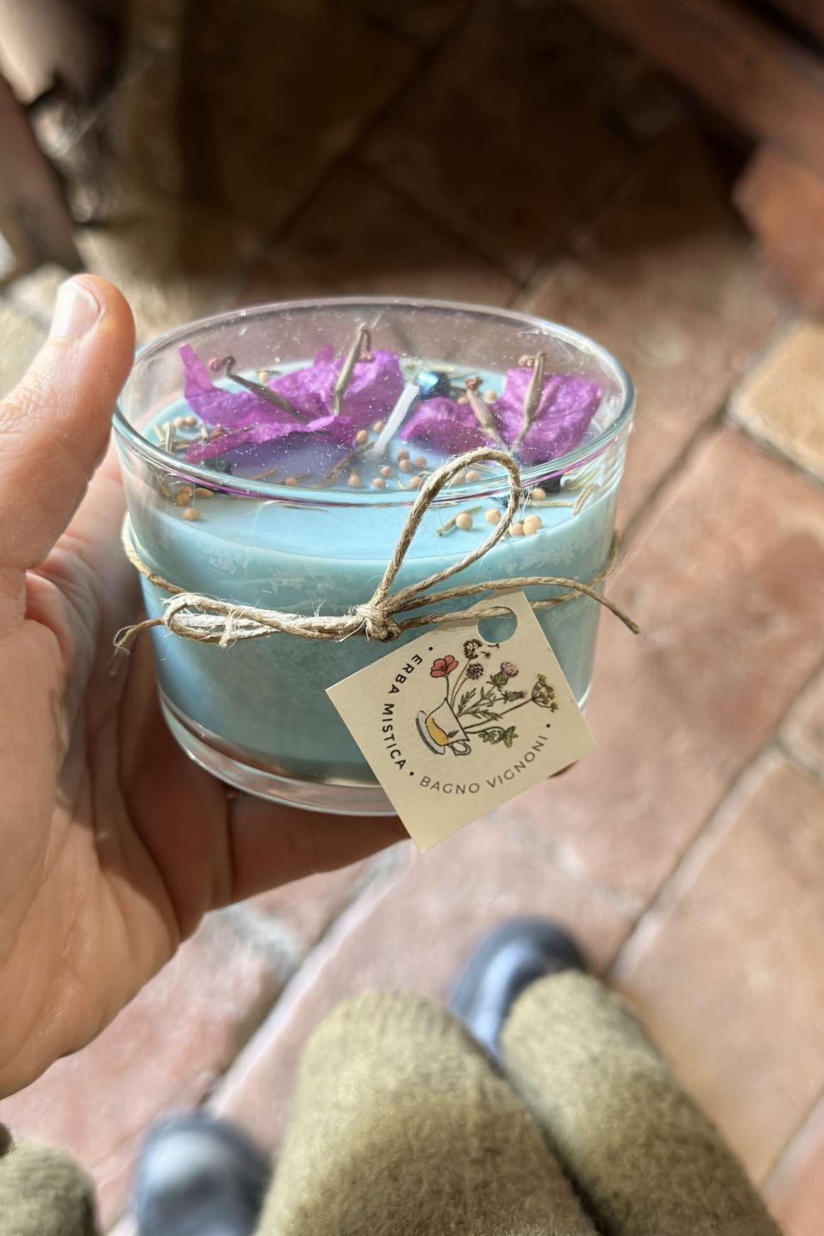 Candela bicc basso AZZURRO ERBA MISTICA | Acquista Online Erba Mistica