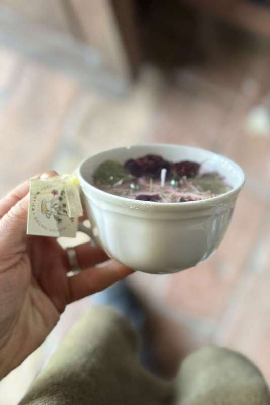 Candela tazza ceramica ROSA ERBA MISTICA | Acquista Online Erba Mistica