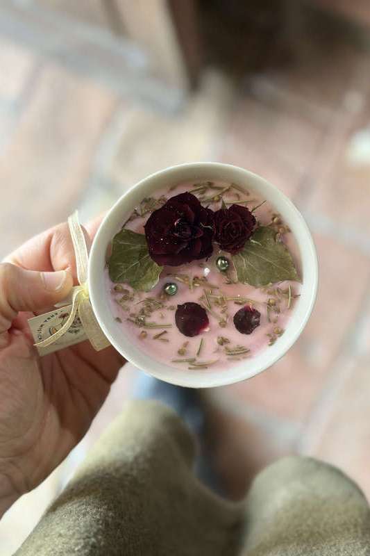 Candela tazza ceramica ROSA ERBA MISTICA | Acquista Online Erba Mistica
