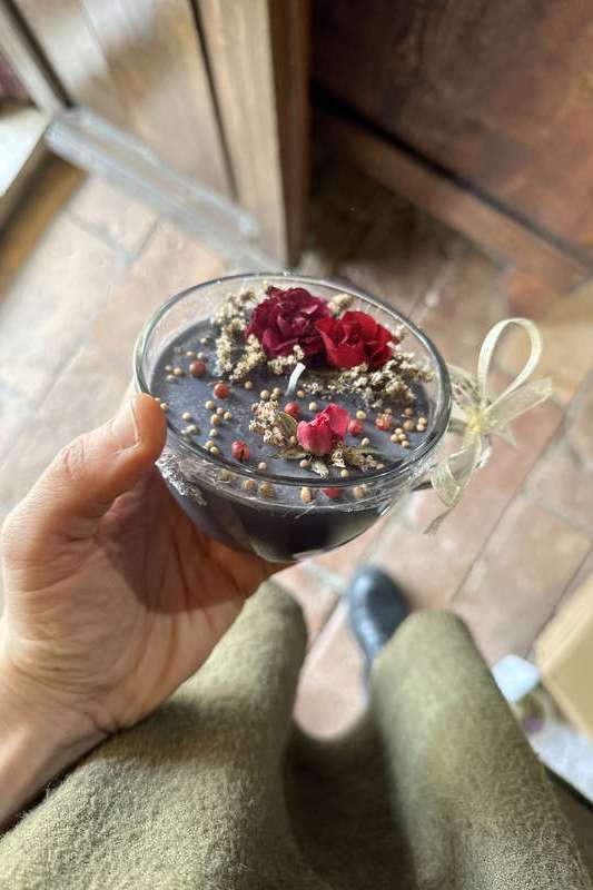 Candela tazza vetro NERA ERBA MISTICA | Acquista Online Erba Mistica