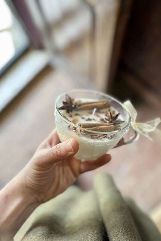 Candela tazza vetro BIANCA ERBA MISTICA | Acquista Online Erba Mistica