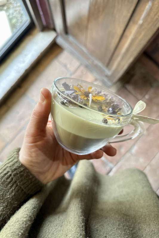 Candela tazza vetro VERDE ERBA MISTICA | Acquista Online Erba Mistica