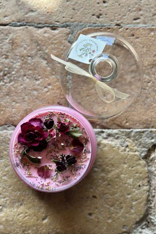 Candela Cupola grande ROSA ERBA MISTICA | Acquista Online Erba Mistica