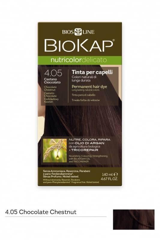 Biokap Nutricolor delicato Castano cioccolato 4.05 BIOSLINE | Acquista Online Erba Mistica