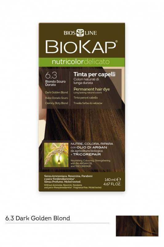 Biokap Nutricolor Delicata 6.3 Biondo scuro dorato BIOSLINE | Acquista Online Erba Mistica