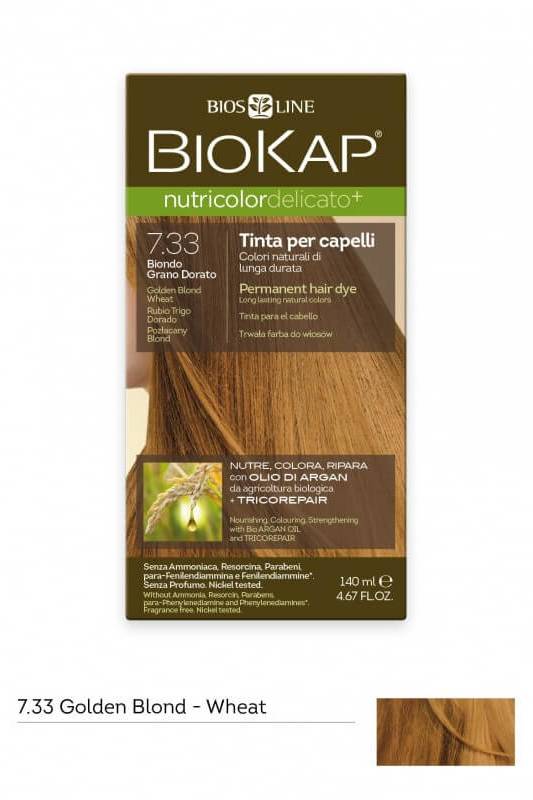 Biokap Nutricolor Delicato 7.33 Biondo Grano dorato BIOSLINE | Acquista Online Erba Mistica